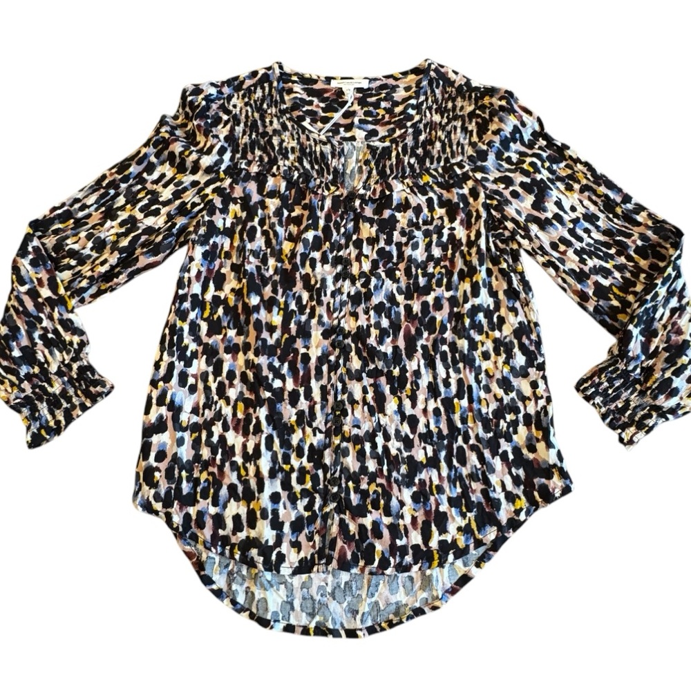 NWT! Beach Lunch Lounge Piper Ecovero‎ Top Abstract Blouse Black Women's…